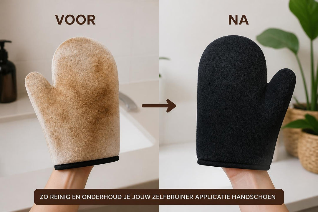 Zelfbruiner handschoen wassen: zo blijft je mitt langer mooi