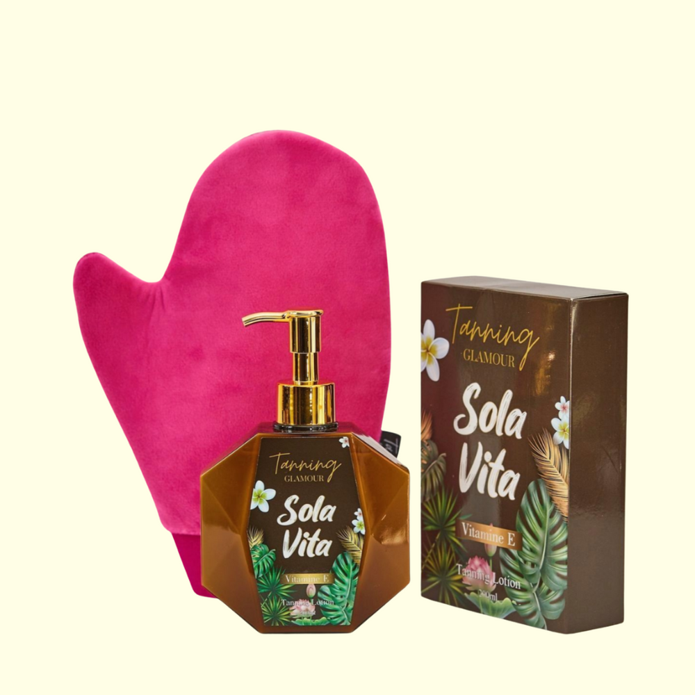 The Ultimate Tanning Bundle Lotion, Drops, Handschoen en Mini Handschoen