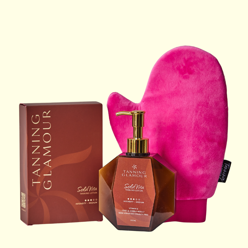 The Ultimate Tanning Bundle Lotion, Drops, Handschoen en Mini Handschoen