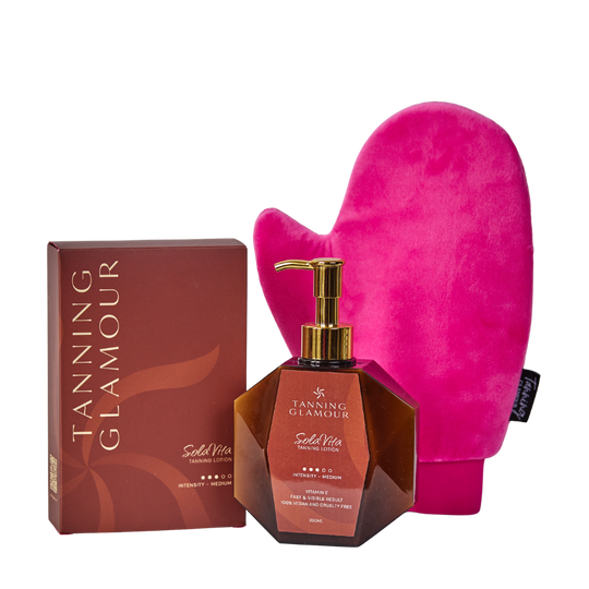 The Complete Tanning Bundle, Lotion en Velvet Handschoen