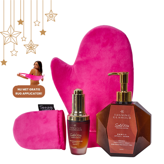 Tanning Glamour Ultimate Self-Tanning Bundle (Lotion, Drops + Gloves) 