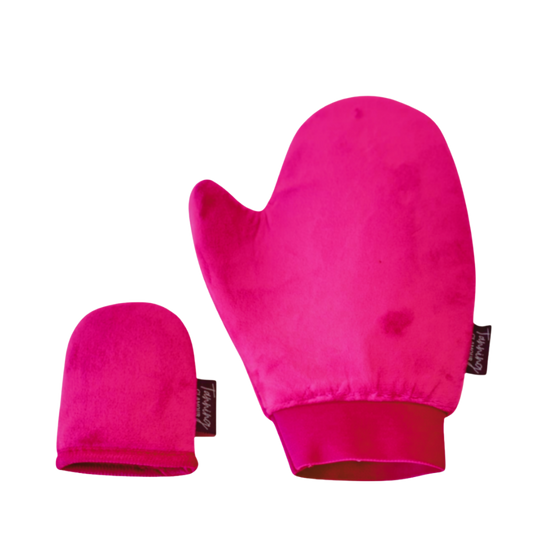 Luxe Velvet Tanning Handschoen en Mini Handschoen